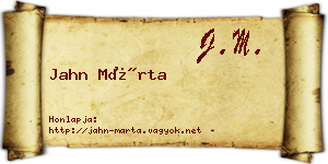 Jahn Márta névjegykártya