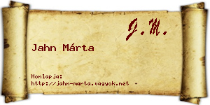 Jahn Márta névjegykártya