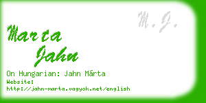 marta jahn business card